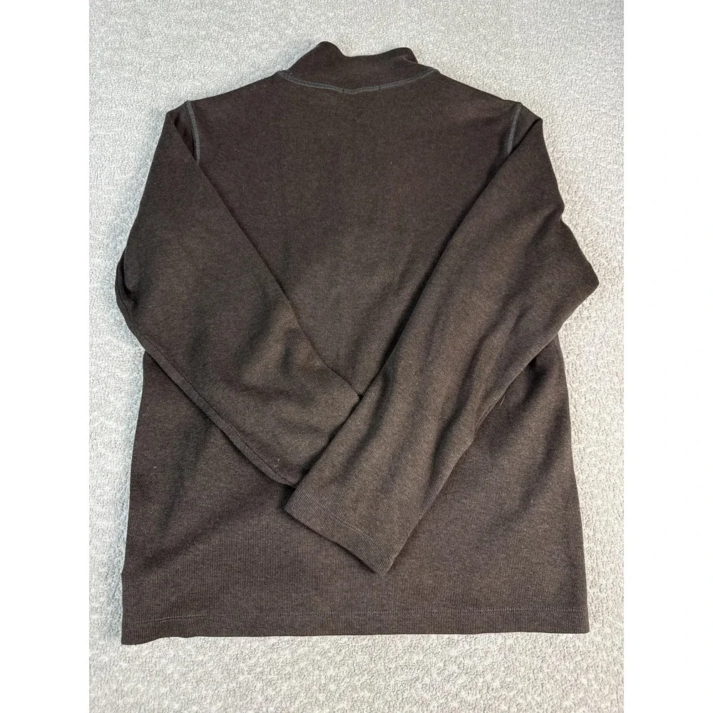 Banana Republic Sweater Mens Medium Brown Cotton‎ Quarter Zip Mock Neck Pullover